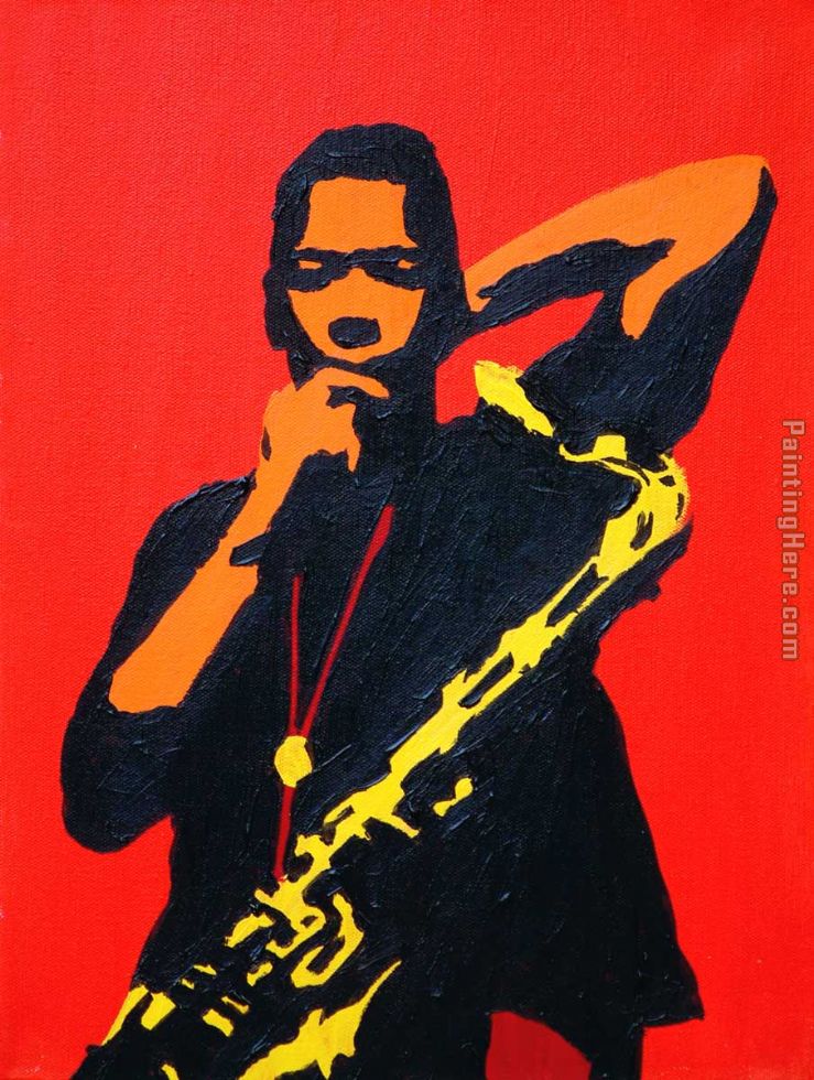trane in red painting - Pop art trane in red art painting